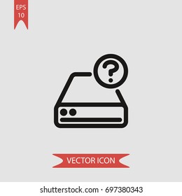 Hard drive vector icon, illustration symbol
