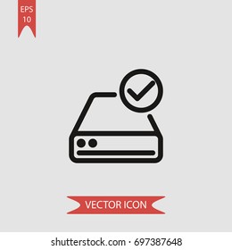 Hard drive vector icon, illustration symbol