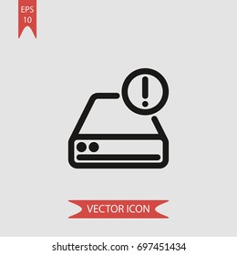 Hard drive vector icon, illustration symbol