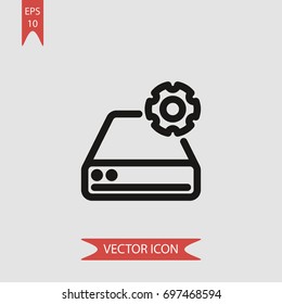 Hard drive vector icon, illustration symbol