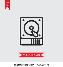 Hard drive vector icon, illustration symbol