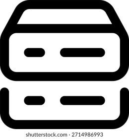 Ícone vetorial do disco rígido em estilo moderno, ilustração do hardware de armazenamento de dados e do dispositivo de backup digital. Ícone de Linha