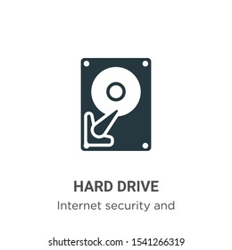 Hard drive vector icon on white background. Flat vector hard drive icon symbol sign from modern internet security and networking collection for mobile concept and web apps design.