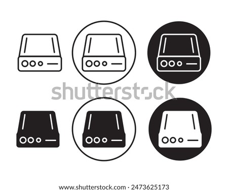 Hard drive vector icon set. Hard disk drive flat sign. hard disk glyph icon