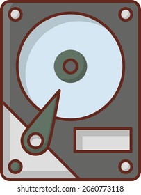 hard drive Vector illustration on a transparent background. Premium quality symbols. Vector Line Flat color  icon for concept and graphic design.