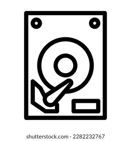 Hard Drive Vector Line Icon Design