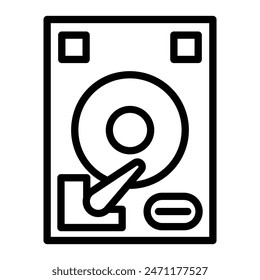 Hard Drive Vector Line Icon Design