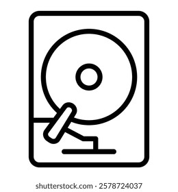 Hard Drive Vector Line Icon Design