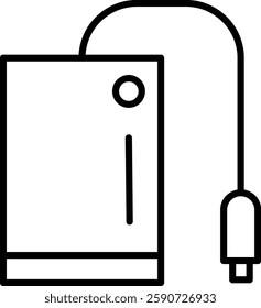 Hard Drive Vector Line Icon Design