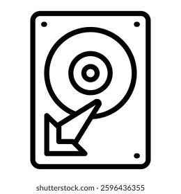 Hard Drive Vector Line Icon Design