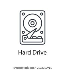 Hard Drive vector outline Icon Design illustration. Miscellaneous Symbol on White background EPS 10 File