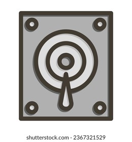 Hard Drive Vector Thick Line Filled Colors Icon For Personal And Commercial Use.
