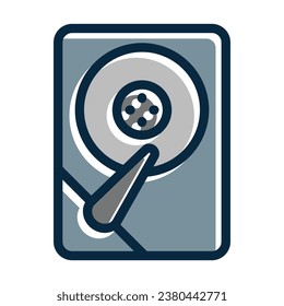 Hard Drive Vector Thick Line Filled Dark Colors Icons For Personal And Commercial Use.
