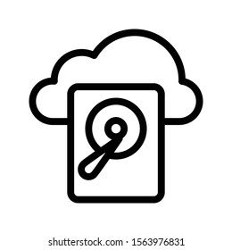 hard drive vector thin line icon 