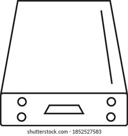 hard drive vector thin line icon.  Vector illustration.