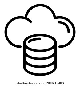 Hard drives cloud icon. Outline hard drives cloud vector icon for web design isolated on white background