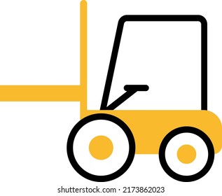 Hard equipments excavator machine, illustration, vector on a white background.