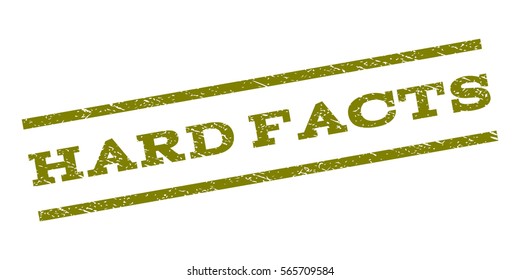Hard Facts watermark stamp. Text caption between parallel lines with grunge design style. Rubber seal stamp with dirty texture. Vector color ink imprint on a white background.