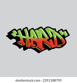 hard graffiti vector tagging letter word text street art