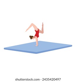 Hard gymnastic exercise icon cartoon vector. Sport acrobat. Fitness center