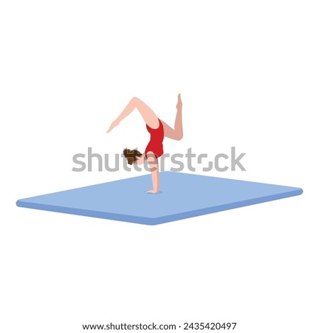 Hard gymnastic exercise icon cartoon vector. Sport acrobat. Fitness center