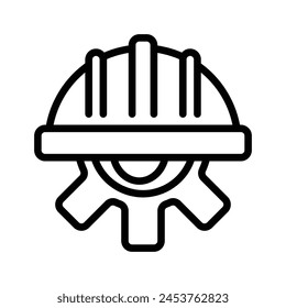 Hard Had Icon in Outline Style