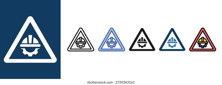 Hard Hat Area-Symbol setzt Multi-Style-Sammlung fest

