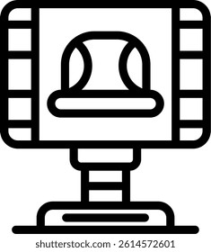 Hard Hat Area Sign Line Vector Icon Design