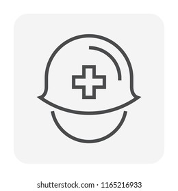 Hard hat or bump cap vector icon. That is type of helmet component of personal and protective equipment (PPE). For industrial or construction site to protect head from injury. 64x64 pixel icon.