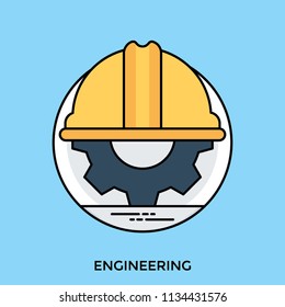 Hard Hat Cog Wheel Representing Engineering Stock Vector (Royalty Free ...