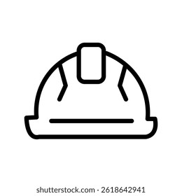 hard hat , construction helmet , safety helmet line icon vector on white background.