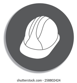 Hard Hat Construction Icon on a grey background