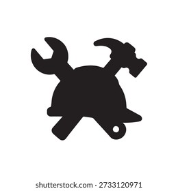 Hard Hat Konstruktion Symbol auf weißem Hintergrund