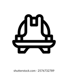 Hard hat. Editable stroke vector icon.