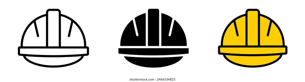 Hard-Hat-Helm-Symbol. Ingenieur-Cap-Vektorillustration. Konstruktionssymbol Industrie und Gewerbe-Gerätesymbole isoliert.