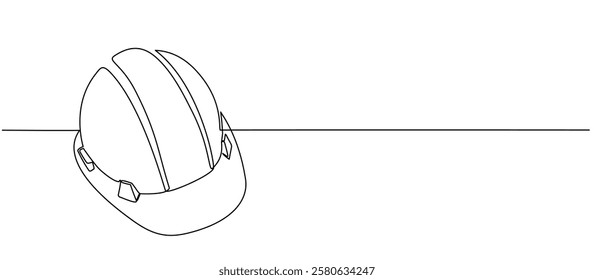 Hard hat helmet line art style vector illustration