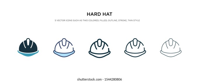 hard hat icon in different style vector illustration. two colored and black hard hat vector icons designed in filled, outline, line and stroke style can be used for web, mobile, ui