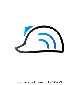 Hard hat icon in duo tone color. Construction head protection