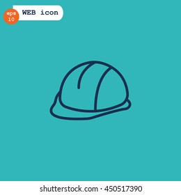  hard hat icon flat.