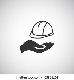  hard hat icon flat .