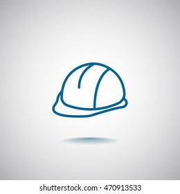  hard hat icon flat.