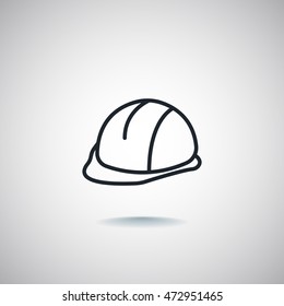  hard hat icon flat.
