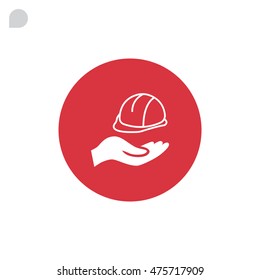  hard hat icon flat .