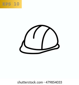 hard hat icon flat.