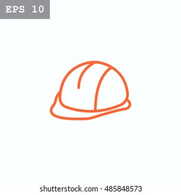  hard hat icon flat.