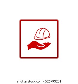  hard hat icon flat .