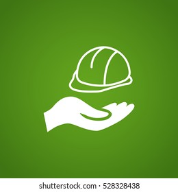  hard hat icon flat .