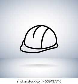  hard hat icon flat.