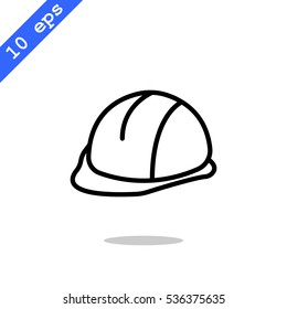  hard hat icon flat.