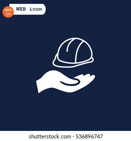  hard hat icon flat .